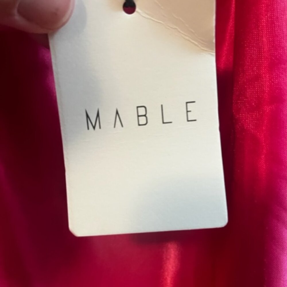 NWT Mable Vibrant Pink Bow Mini Strapless Satin Tulle Dress Medium Game Day - Picture 3 of 10